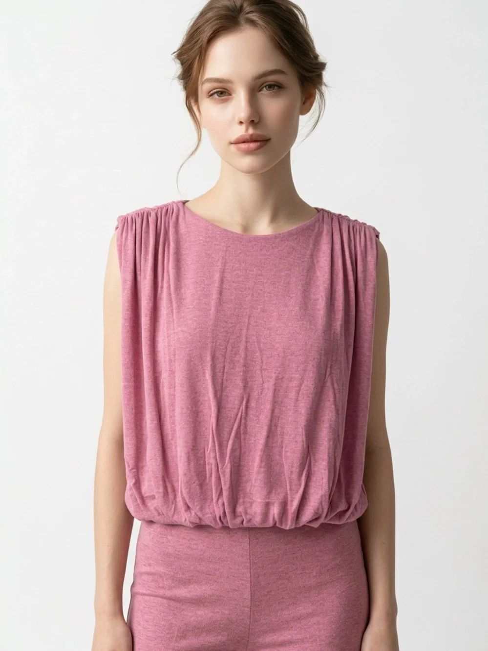 EXPRESS | Sleeveless Gathered Blouson Top in Dusty Rose Women’s Size Medium